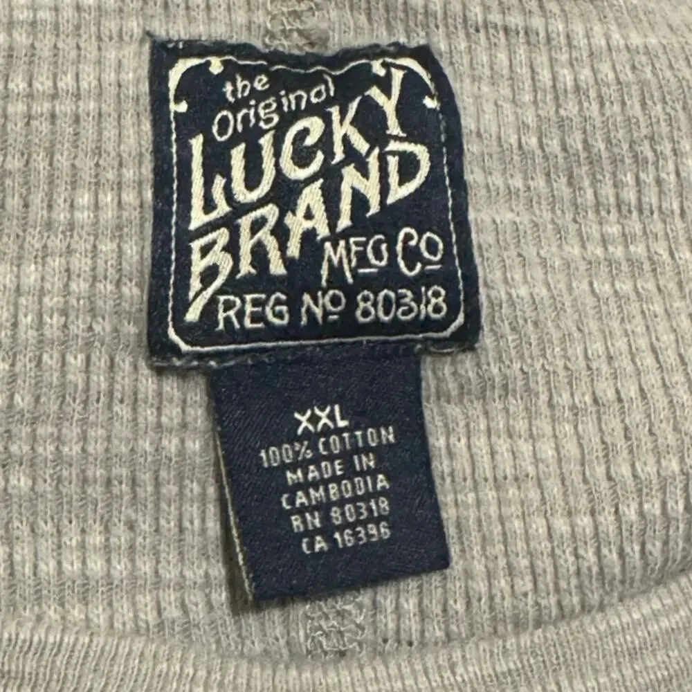 Lucky Nashville Guitar Thermal Grey XXL Mens Sweatshirt sweater long sleeve